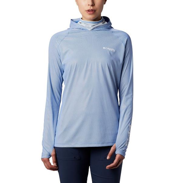 Columbia PFG Tidal Hoodies Blue Grey For Women's NZ15320 New Zealand